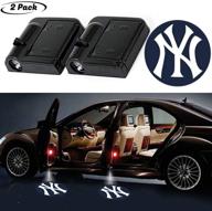 🚗 2 wireless yankee logo car door led projector lights, car courtesy welcome logo shadow ghost lights, laser emblem logo lamps for yankees fans logo