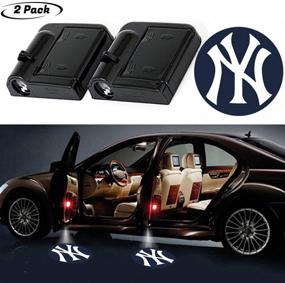 img 4 attached to 🚗 2 Wireless Yankee Logo Car Door LED Projector Lights, Car Courtesy Welcome Logo Shadow Ghost Lights, Laser Emblem Logo Lamps for Yankees Fans