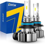 🔦 zoncar h10/9145/9140 led fog light bulbs, 5000 lumen 6000k xenon white, 360-degree illumination, non-polarity replacement bulbs, pack of 2 logo