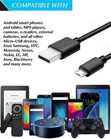 img 3 attached to 🔌 6ft 3 Pack Micro USB Cable: High-Speed Sync & Long Charger Cord for Samsung Galaxy S7 Edge/S7/S6 Edge/S6 - Black