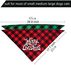 img 3 attached to 🐾 T-Antrix Dog Bandana, Christmas Buffalo Plaid Triangle Bibs for Dogs Cats - Washable Adjustable Kerchief Set Pet Costume Accessories & Decorations