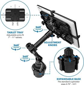 img 1 attached to 🚗 Mount-It! Heavy Duty Carbon Fiber Tablet Mount for Cars - Premium Cup Holder Tablet ELD Mount - iPad 7, Galaxy Tab, & Fire Tablets (MI-7321) - Enhanced SEO