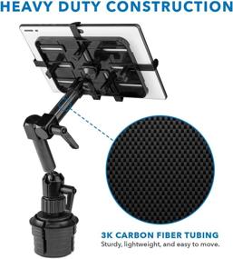 img 3 attached to 🚗 Mount-It! Heavy Duty Carbon Fiber Tablet Mount for Cars - Premium Cup Holder Tablet ELD Mount - iPad 7, Galaxy Tab, & Fire Tablets (MI-7321) - Enhanced SEO