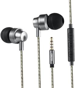 img 1 attached to 🎧 In-Ear Earbuds with Microphone, OBERLY Bass Wired Headphones for Running, iPhone, iPod, iPad, Samsung, Android Smartphones