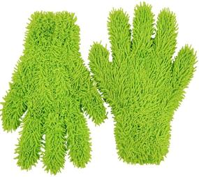 img 2 attached to Efficient Microfiber Cleaning Glove for Kitchen and Home - Scrub-it 2 Pack (Green): Dish, Furniture, and Window Cleaner - Chemical-Free Cleaning for Stainless Steel Dusting