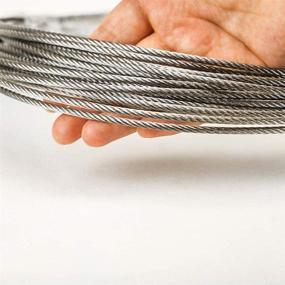 img 1 attached to 🔗 IZOKIN 150FT 1/8 T316 Stainless Steel Cable - No Cutter, Ideal for Deck Railing, 7x7 Strands Construction