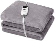 🔌 comfortmax heated blanket electric throw: double-layer flannel, 6 heating levels, auto-off feature, fast heat, etl certification – perfect for home office use, machine washable – 50x60 inches logo