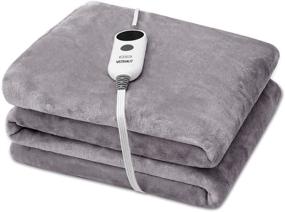img 4 attached to 🔌 ComfortMax Heated Blanket Electric Throw: Double-Layer Flannel, 6 Heating Levels, Auto-Off Feature, Fast Heat, ETL Certification – Perfect for Home Office Use, Machine Washable – 50x60 inches
