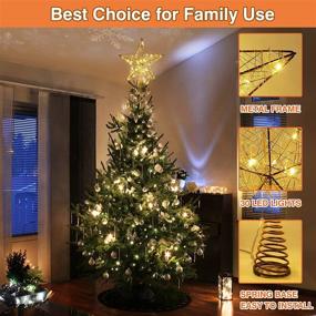 img 2 attached to 🌟 10 Inch Hollow Gold Lighted Tree Topper with 30 LED Lights - Christmas Tree Decorations for Holiday Home, LED Light Up Xmas Tree Star