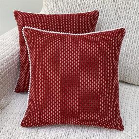 img 3 attached to 🔴 Mosey Fascinating Dark Red Boho Throw Pillow Covers - Set of 2 (20x20 inch) - Red Decorative Pillows with Branded YKK Zipper