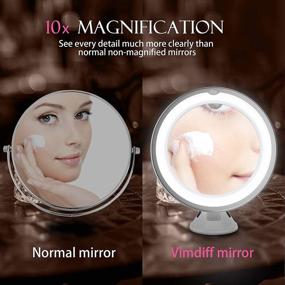 img 3 attached to 💡 2021 Upgraded 10X Magnifying Makeup Vanity Mirror with Lights, LED Lighted Portable Handheld Cosmetic Magnification Mirrors for Home Tabletop Bathroom Shower Travel