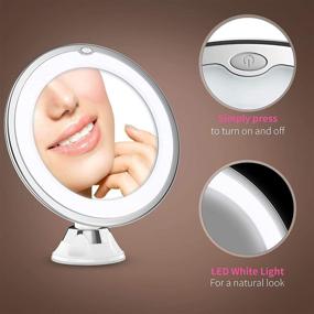 img 1 attached to 💡 2021 Upgraded 10X Magnifying Makeup Vanity Mirror with Lights, LED Lighted Portable Handheld Cosmetic Magnification Mirrors for Home Tabletop Bathroom Shower Travel
