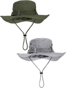 img 4 attached to Boao Cotton Safari Hat: Wide Brim Fishing Cap for Men and Women – Foldable and Double-Sided Outdoor Sun Hat
