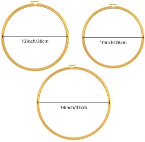 img 2 attached to 🌸 Caydo Set of 3 Large Wooden Floral Hoop Wreath Macrame Gold Craft Rings for Dream Catcher, Embroidery Display, Wedding Decor, Wall Hanging Crafts (10 inch, 12 inch, 14 inch)