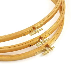 img 3 attached to 🌸 Caydo Set of 3 Large Wooden Floral Hoop Wreath Macrame Gold Craft Rings for Dream Catcher, Embroidery Display, Wedding Decor, Wall Hanging Crafts (10 inch, 12 inch, 14 inch)