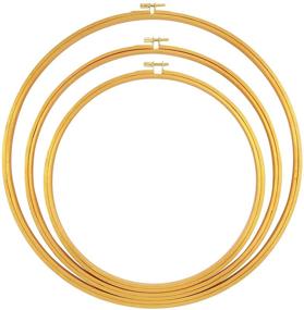 img 4 attached to 🌸 Caydo Set of 3 Large Wooden Floral Hoop Wreath Macrame Gold Craft Rings for Dream Catcher, Embroidery Display, Wedding Decor, Wall Hanging Crafts (10 inch, 12 inch, 14 inch)