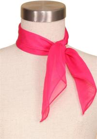 img 3 attached to Sidecca Classic Chiffon Square Scarf Red Women's Accessories