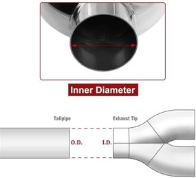 img 2 attached to 🔵 Upower 2.5-3.5 Inch Dual Exhaust Tips Tailpipe 2.5/3.5 9.75" Length Stainless Steel Polished Vacuum Plating Blue 1.2mm Thickness Weld-On Tail Pipe (Single Wall, Rolled Edge)