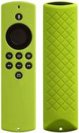 green non-slip silicone cover case for fir tv stick lite 2020 remote - auswaur shockproof protective case, designed for fir tv stick lite 2020 release remote control logo