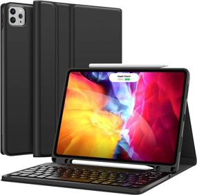 img 4 attached to 🔲 Black Keyboard Case for iPad Pro 11-inch 2021 - CHESONA Wireless Detachable Keyboard - with Pencil Holder - Flip Stand Cover - Compatible with 3rd Gen, 2nd/1st Gen iPad Pro 11