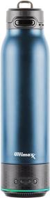 img 4 attached to Steel Double Wall Vacuum Insulated Water Bottle with Rechargeable Bluetooth Speaker - Premium Design + Lights, Convenient Drinking Spout, Lid Lock, and Carry Handle - 700ml/23.6 oz - Blue