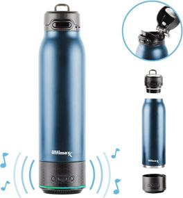 img 3 attached to Steel Double Wall Vacuum Insulated Water Bottle with Rechargeable Bluetooth Speaker - Premium Design + Lights, Convenient Drinking Spout, Lid Lock, and Carry Handle - 700ml/23.6 oz - Blue