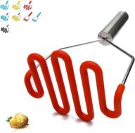 🥔 red silicone jell-cell potato masher - premium stainless steel non-scratch cookware for smoothly mashed potatoes, vegetables, and fruits logo