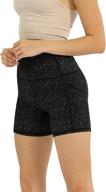 ododos women's high-waist biker shorts with pockets - tummy control for workout, gym, athletic, running, yoga логотип