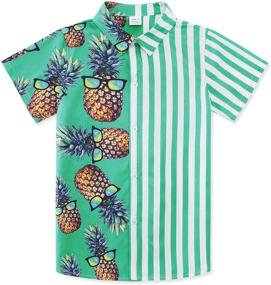 img 4 attached to 🍍 Hawaiian Pineapple Sunglasses - Trendy Boys' Tops, Tees & Shirts with Sleeves