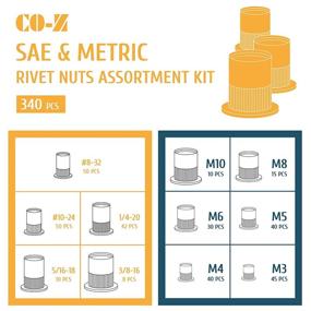 img 2 attached to 🔩 CO-Z 340pcs Stainless Steel Rivnut Kit: SAE + Metric Rivets Nutserts Assortment for All Your Fastening Needs!