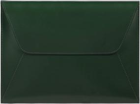 img 4 attached to 📚 Comfyable Leather Tablet Sleeve for iPad Pro 12.9-inch M1 2021 2020 & Smart/Magic Keyboard with Pencil Holder - Green PVC Leather Envelope Case for iPad