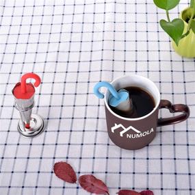 img 2 attached to ☕ Numola 2Pcs Stainless Steel Mesh Tea Infuser with Drip Tray and Silicone Lid for Loose Tea - Ideal for Tea Cups, Mugs, and Teapots (Red & Blue)