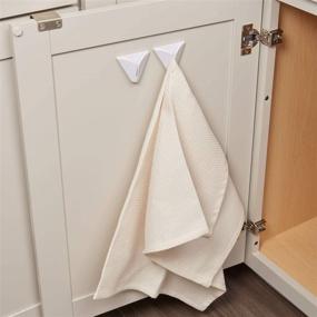 img 1 attached to 🧽 Convenient iDesign Self-Adhesive Dish Towel Holder for Kitchen - Set of 2, White