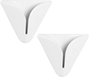 img 4 attached to 🧽 Convenient iDesign Self-Adhesive Dish Towel Holder for Kitchen - Set of 2, White