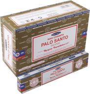 🌿 satya nag champa - palo santo incense sticks, 180g box (12 packs x 15g), export quality - improved seo логотип