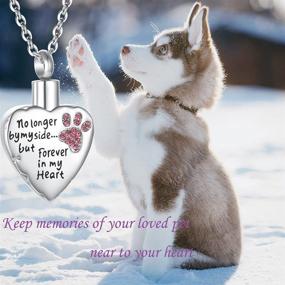 img 2 attached to Heart-Shaped Stainless Steel Pet Cremation Jewelry with Paw Print Memorial Urn Pendant - Perfect for Dogs and Cats