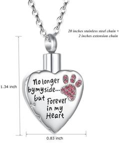 img 1 attached to Heart-Shaped Stainless Steel Pet Cremation Jewelry with Paw Print Memorial Urn Pendant - Perfect for Dogs and Cats