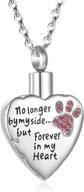 heart-shaped stainless steel pet cremation jewelry with paw print memorial urn pendant - perfect for dogs and cats logo