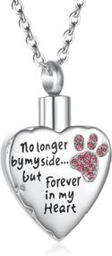 img 4 attached to Heart-Shaped Stainless Steel Pet Cremation Jewelry with Paw Print Memorial Urn Pendant - Perfect for Dogs and Cats
