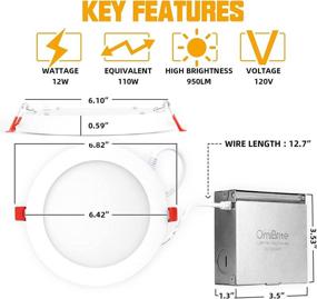 img 2 attached to OmiBrite 6 Pack 6 Inch Ultra-Thin LED Recessed Ceiling Light, 5cct Selectable 2700K/3000K/3500K/4000K/5000K, 12W 110W Equivalent, 950LM High Brightness Can-Killer Downlight, FCC, ETL, Energy Star Certified