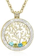 💎 cloris tautou tree of life necklace with engraved 'i love you to the moon and back' and 24 created birthstones logo