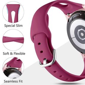 img 3 attached to Заменяемые силиконовые ремешки Nofeda - совместимые с Samsung Galaxy Watch Active 2 40 мм/44 мм, Galaxy Watch 4 и Galaxy Watch 3 41 мм - узкие ремешки 20 мм для женщин (маленькие) - черные/розовые/фуксия