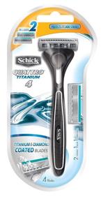 img 1 attached to Schick Quattro Razor & Cartridges: 🪒 Titanium Coated Blades - 1 Razor, 2 Cartridges