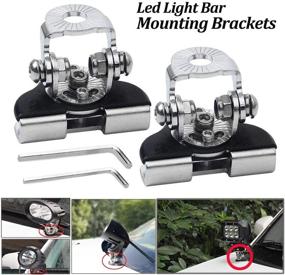 img 4 attached to LEDMIRCY LED Light Bar Mounting Brackets - Set of 2 | Universal Clamp Pillar Holder | 304 Stainless Steel Mount Bracket | Piller Hood for Off-Road Je eps, SUVs, Trucks, Hatchbacks - No Drilling Required