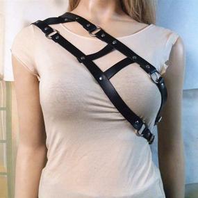 img 3 attached to Adjustable Leather Harness: a Stylish Clubwear Costume and Accessory for Men's Belts