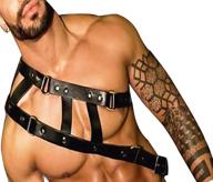 adjustable leather harness: a stylish clubwear costume and accessory for men's belts logo