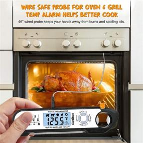 img 3 attached to 🌡️ Cusbus Digital Meat Thermometer: Waterproof 2-in-1 Instant Read Food Thermometer for Oven Safe Cooking with LCD Backlight and Alarm Set - Perfect for Grill, Kitchen, BBQ, Roast Turkey