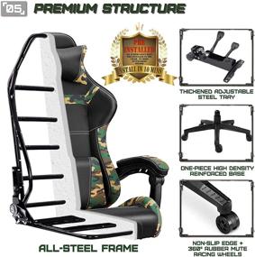 img 2 attached to 🎮 Huracan Gaming Chair Camo: Ultimate Comfort and Support for Adults, Teens, and Kids (Ages 8-12) - Carbon Fiber Leather, Adjustable Armrest, Headrest, and Lumbar Support