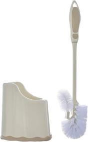 img 1 attached to 🚽 Superio Toilet Brush and Holder (2 Pack) - Efficient Bathroom Cleaning Set with Scrubbing Wand, Under Rim Lip Brush, and Storage Caddy in Beige