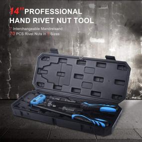 img 3 attached to 🔧 Smraza 14'' Rivet Nut Tool: Professional Kit with 70 PCS Rivnuts, Metric & Inch Mandrels, and Carrying Case - M6 M8 M10, 1/4-20, 5/16-18, 3/8-16
